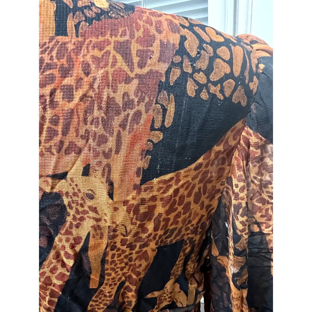 FARM Rio Giraffes Puff Sleeve Maxi Dress - Sz S - Picture 9 of 10